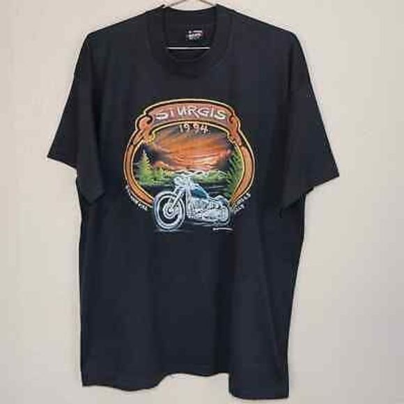 Vintage Sturgis Tee Shirt Adult XL Black Hills Rally 1994 Motorcycle Biker